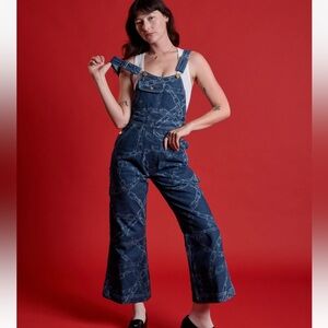 Big Bud Press Chain Link Print Carpenter Denim Overalls